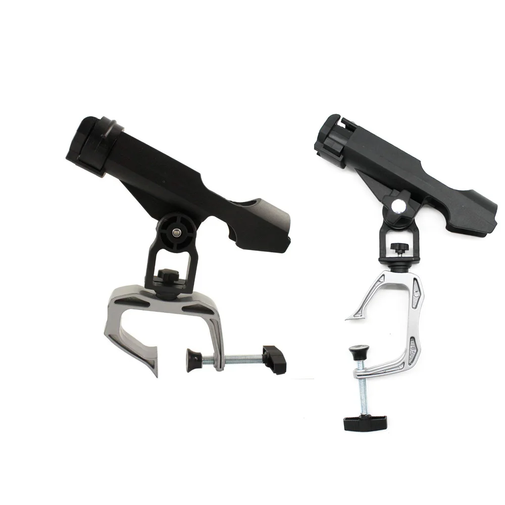 Fishing Kayak Rod Holder - เรือตกปลาผู้ถือแท่งหมุนได้ 360 องศาปรับล็อคคันเบ็ดชั้นวางพับผู้ถือขนาดใหญ่ CLAMP เปิด